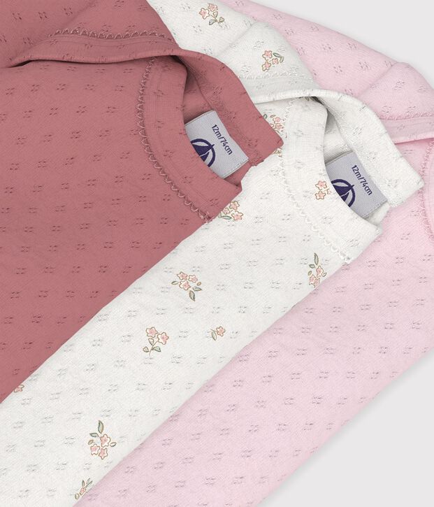 Set di body a maniche lunghe in cotone con stampa a fiori neonata multicolore
