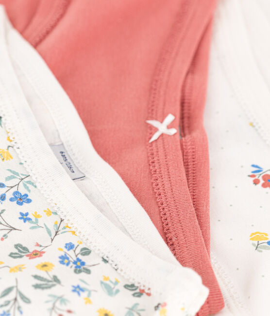 Confezione da 3 culotte a vita alta in cotone a fiori bambino variante 1