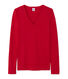 T-shirt donna a maniche lunghe con scollo a V