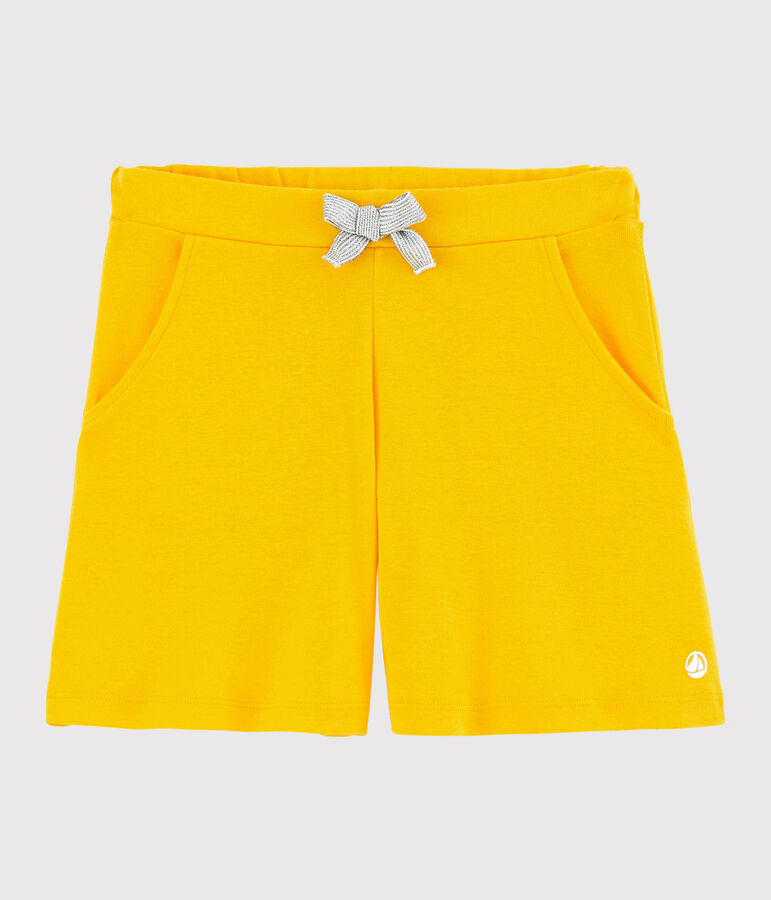 Shorts in cotone bambina giallo