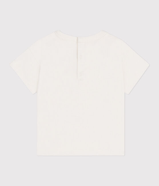 T-shirt a maniche corte in cotone tinta unita neonato bianco MARSHMALLOW/bianco MULTICO