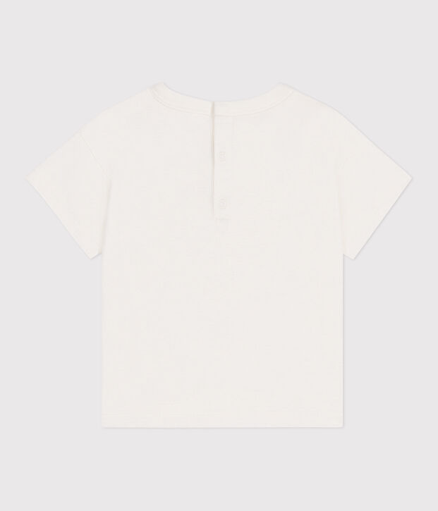 T-shirt a maniche corte in cotone tinta unita neonato bianco/multicolore