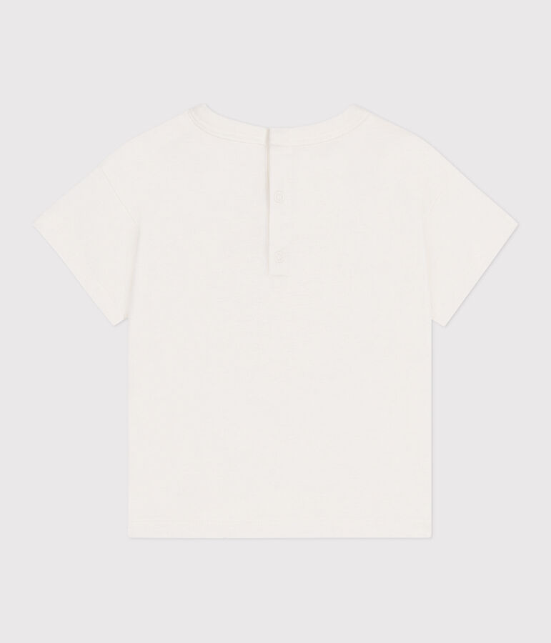 T-shirt a maniche corte in cotone tinta unita neonato bianco/multicolore