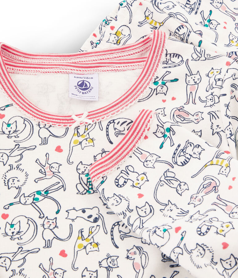 Pigiama a costine bianco/multicolore