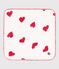 FAZZOLETTO CUORE BEBÈ IN GARZA DI COTONE bianco MARSHMALLOW/rosso TERKUIT
