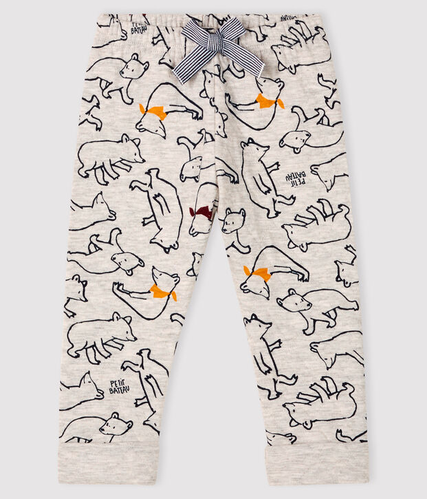 Pantalone in tubique beb&egrave; maschio grigio/multicolore