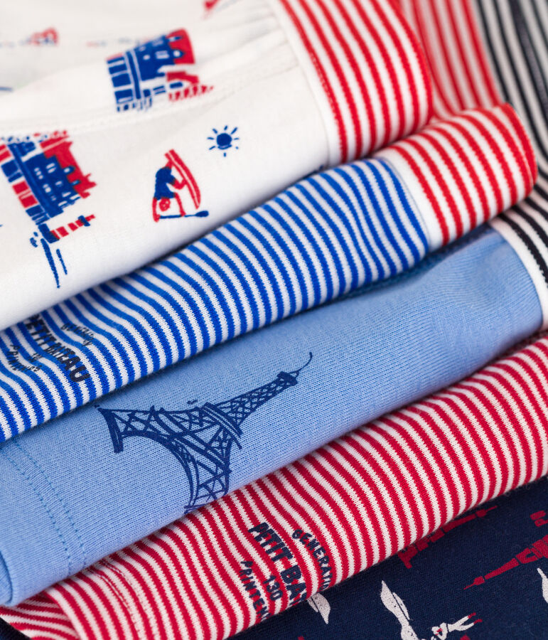 Confezione di 5 boxer bambino in cotone motivo Parigi multicolore