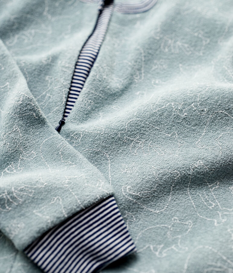 Pigiama intero bambino fantasia orso in spunga bouclette grattata grigio/bianco