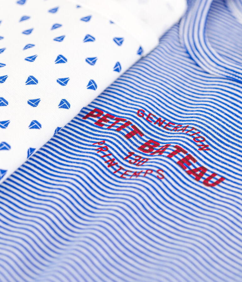 Confezione da 2 pigiami corti millerighe in cotone bambino variante 1