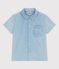 Camicia a maniche corte in cotone bambino blu BLEU CLAIR