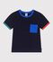 T-shirt a maniche corte in cotone bambina blu SOIR