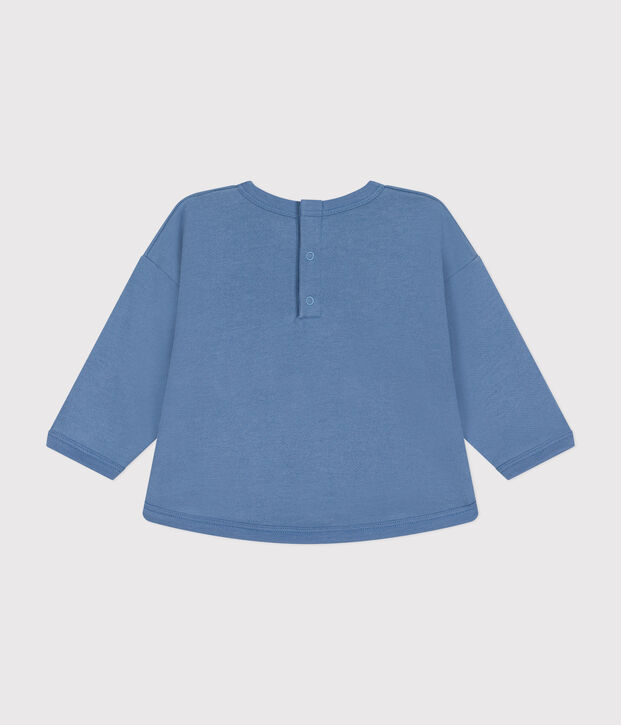 Maglia in tessuto felpato neonato blu