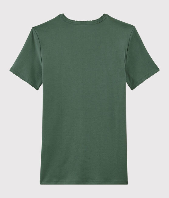 T-shirt girocollo iconica in cotone Donna verde VALLEE
