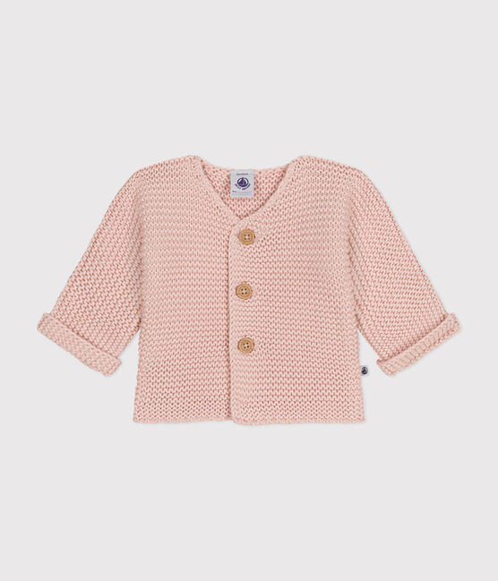 Cardigan in tricot a punto legaccio per bebè rosa SALINE