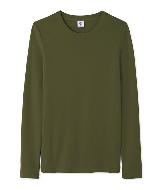 T-shirt donna a maniche lunghe verde CROCODILE