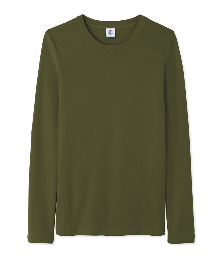 T-shirt donna a maniche lunghe verde