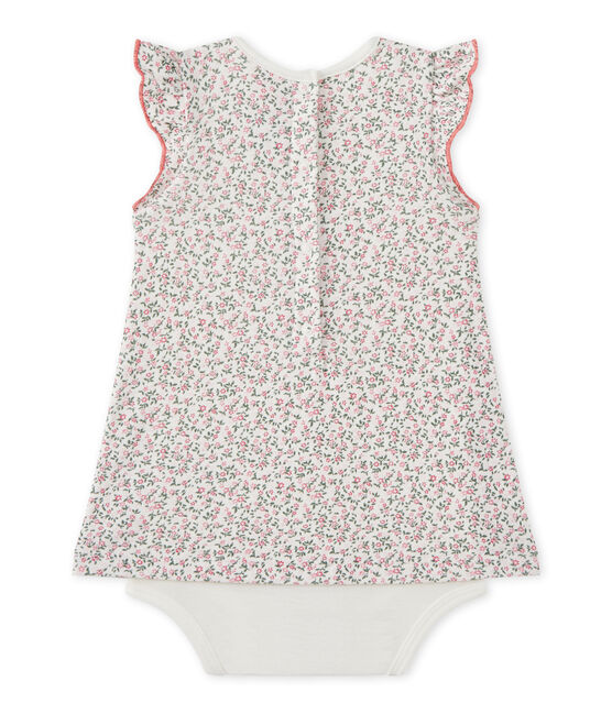 Body-abito bebé bambina stampato bianco MARSHMALLOW/blu BRUT/ MULTICO