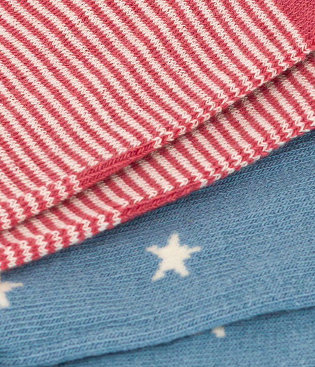 Set di 2 paia di calzini bambino in jersey di cotone con motivo stelle multicolore