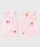 Paio di muffole a costine, il tessuto emblematico di Petit Bateau. rosa VIENNE/bianco MULTICO