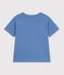 T-shirt a maniche corte con stampa bambino blu