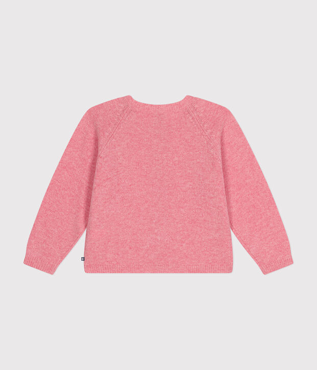 Cardigan in maglia con lana bambina rosa