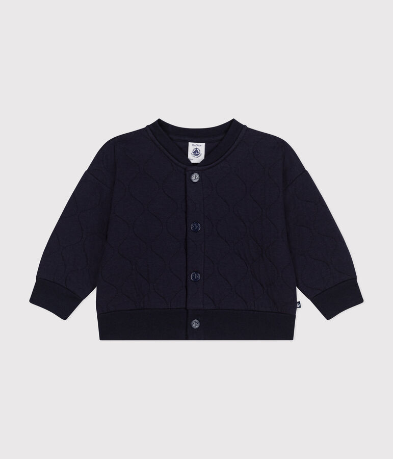 Cappotto teddy in tubique trapuntato beb&egrave; blu