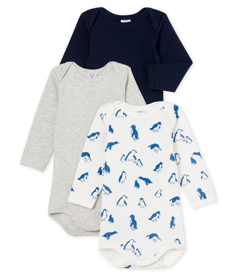 Trio body manica lunga beb&egrave; maschietto multicolore