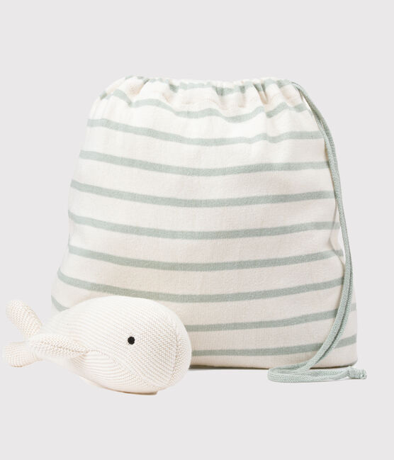 Copertina e doudou in tricot per neonato verde HERBIER/ MARSHMALLOW