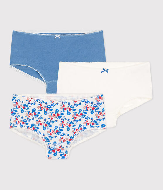 Set di 3 shorty in cotone a fiori bambino variante 1