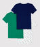 Cofezione da 3 t-shirt bambino maniche corte fantasia trasporti in cotone biologico variante 1