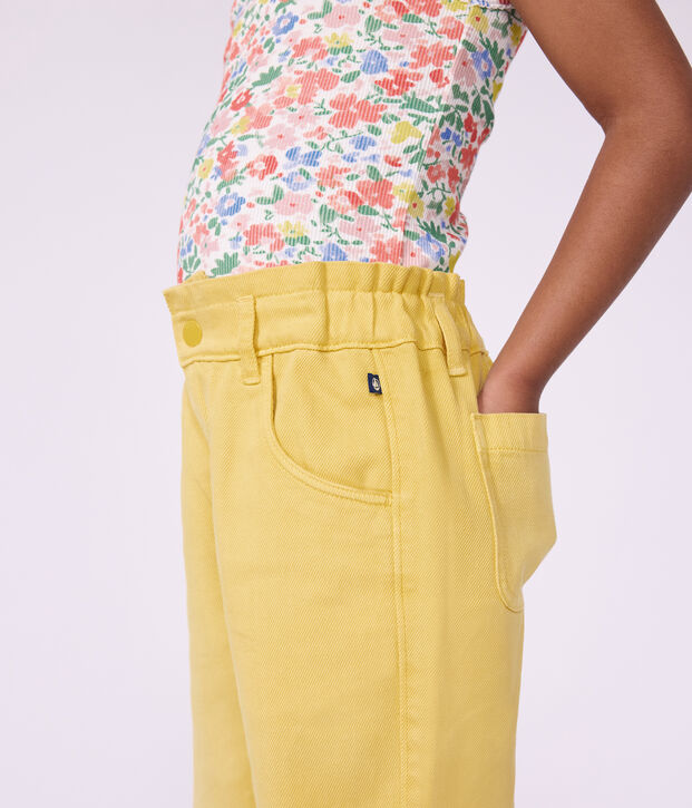 Pantaloni in cotone bambino giallo