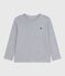 T-shirt a maniche lunghe in cotone tinta unita bambino grigio FUMEE CHINE