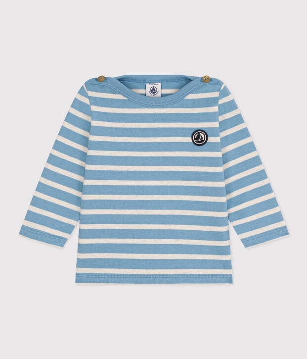 Marini&egrave;re in jersey spesso per beb&egrave; blu/beige