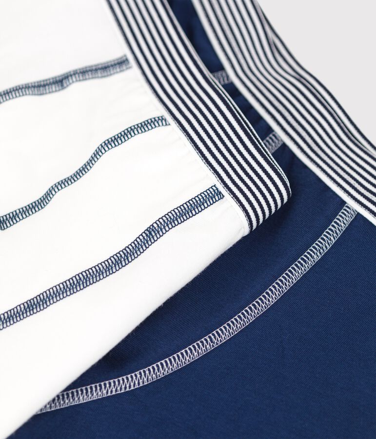 Confezione da 2 boxer ragazzo in cotone biologico e elastan multicolore