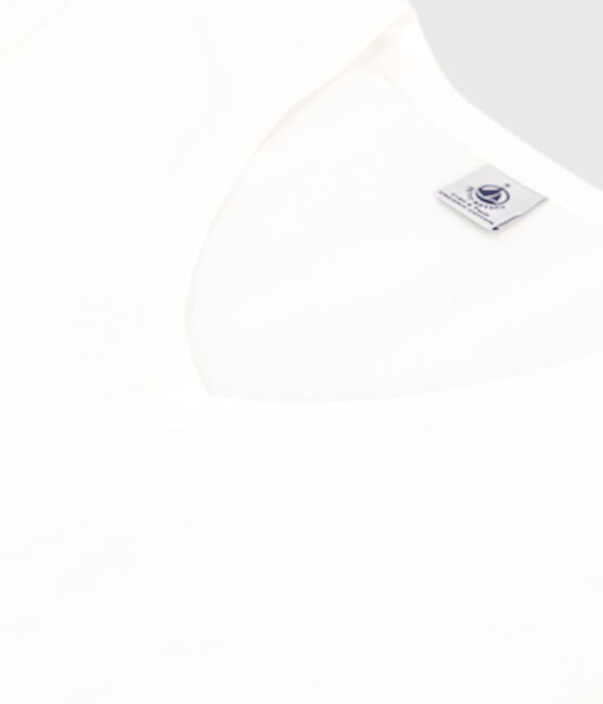 T-shirt La Regular scollo a V in cotone Donna bianco ECUME