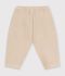Pantaloni stile cargo in cotone tinta unita con stemma neonato beige