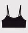 Brassière donna in cotone elastam tinta unita nero BLACK