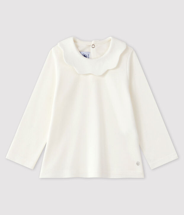 Blusa per beb&egrave; in cotone bianco