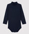 Body in cotone bebè. blu SMOKING/bianco MARSHMALLOW