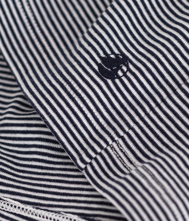 Abito a maniche corte in cotone a righe bambina blu/bianco