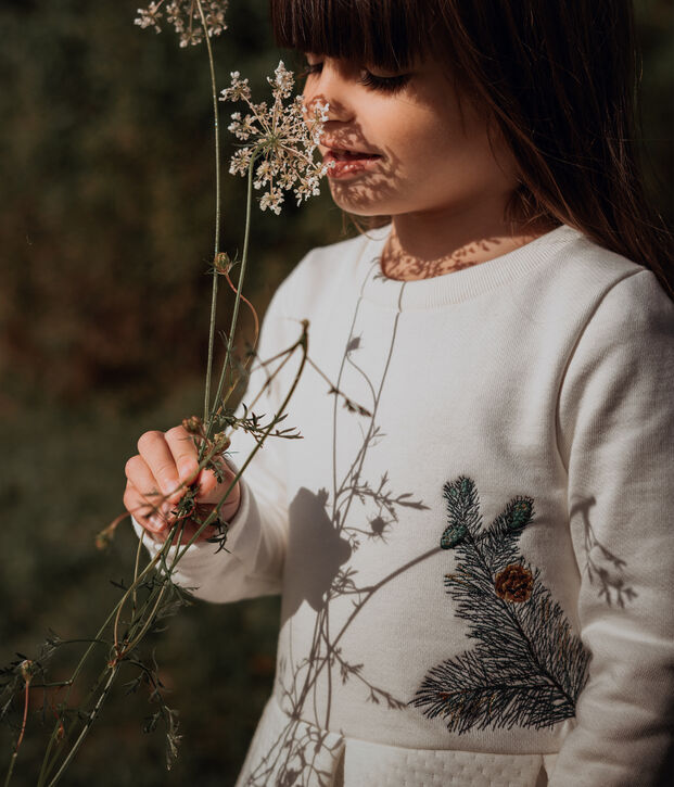 Abito bambina Petit Bateau x Deyrolle bianco