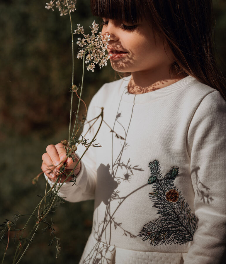 Abito bambina Petit Bateau x Deyrolle bianco MARSHMALLOW