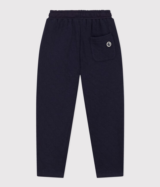 Pantalone in tubique trapuntato bambina / bambino blu SMOKING