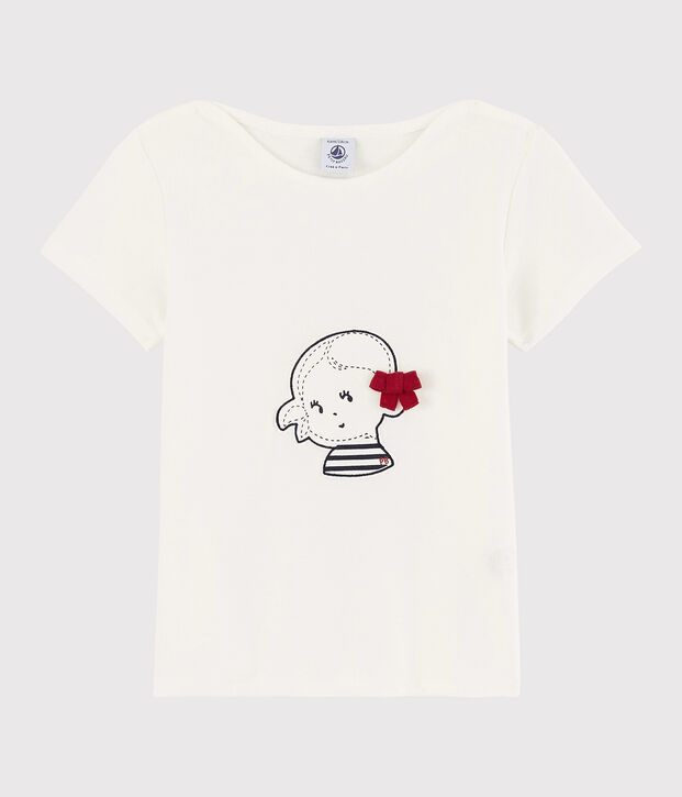 T-shirt a maniche corte in cotone bambina bianco