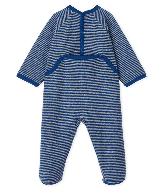 Tutina bebé maschio in spugna bouclette grattata super calda blu MAJOR/grigio SUBWAY