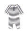 Coordinato bebé bambino in jersey pesante a righe beige COQUILLE/blu ABYSSE