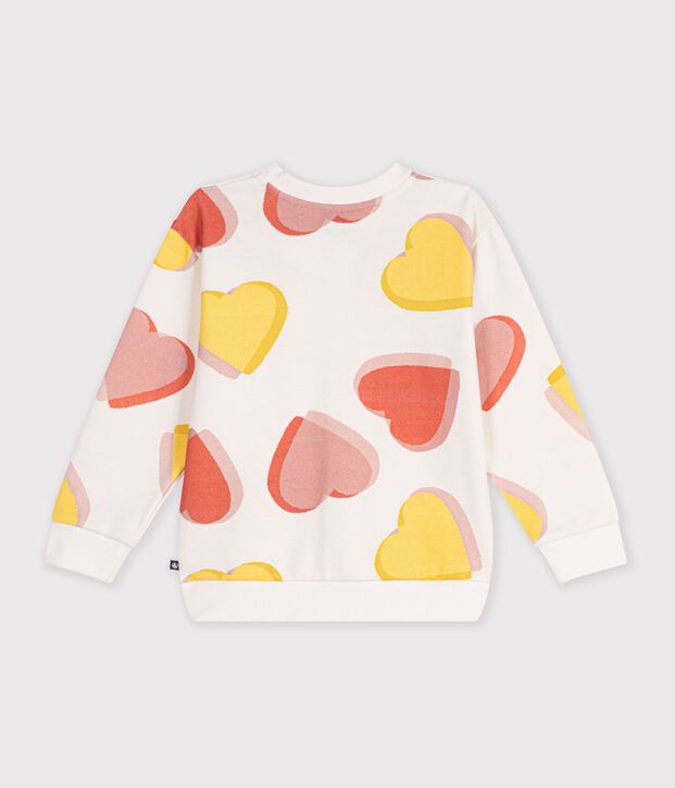 Felpa in cotone con stampa a cuori bambino bianco/multicolore