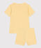 Pigiama corto in cotone a righe bambino giallo BLE/bianco MARSHMALLOW