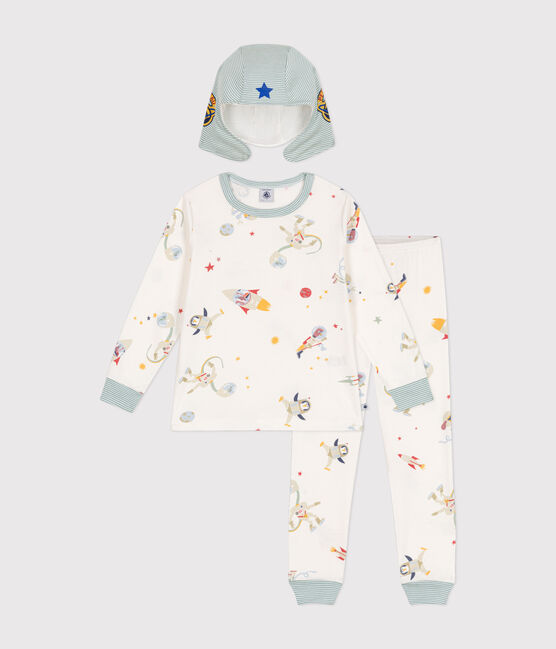 Pigiama bambino travestimento in cotone con motivo spazio bianco MARSHMALLOW/bianco MULTICO