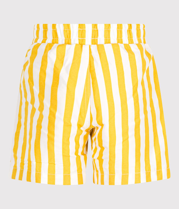 Shorts da mare stampato a righe bambino bianco/giallo